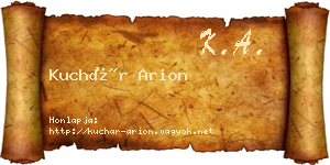 Kuchár Arion névjegykártya